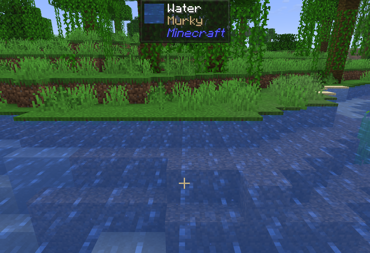 Jade showing the grade of the water under the crosshair